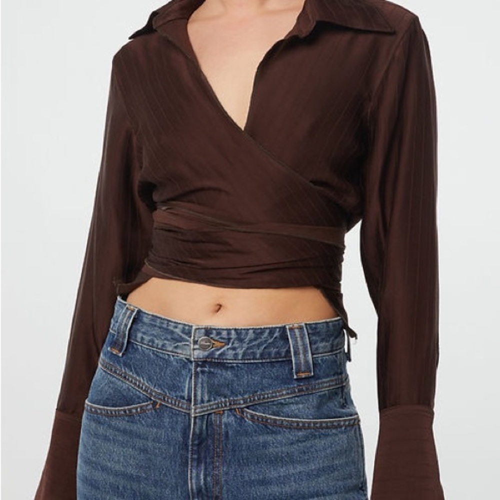 The Line by K Jett Brown Wrap Top